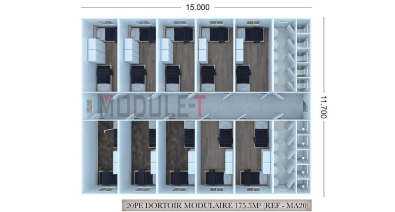 bâtiment dortoir modulaire