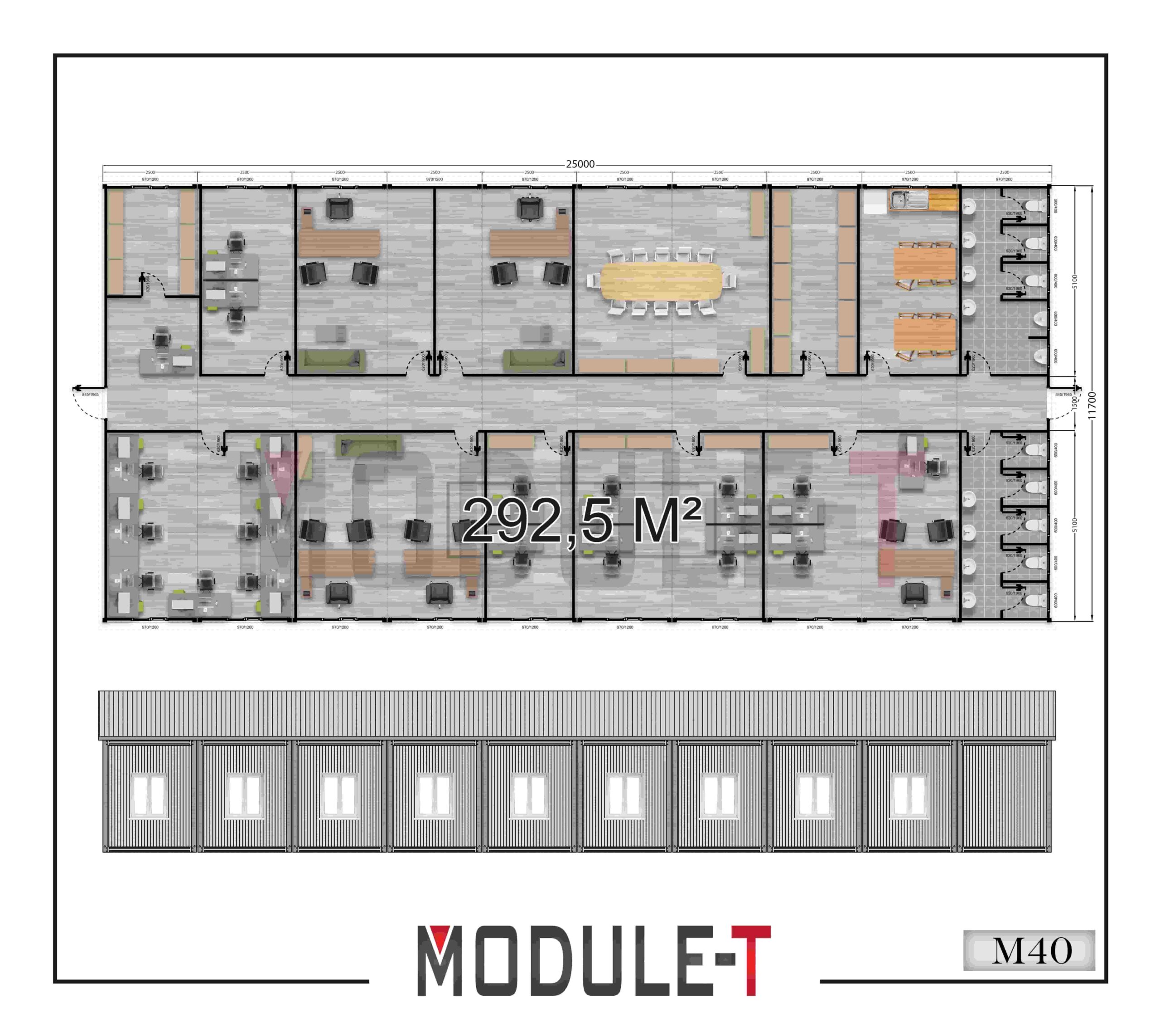 Batiment modulaire bureau 292,50M2