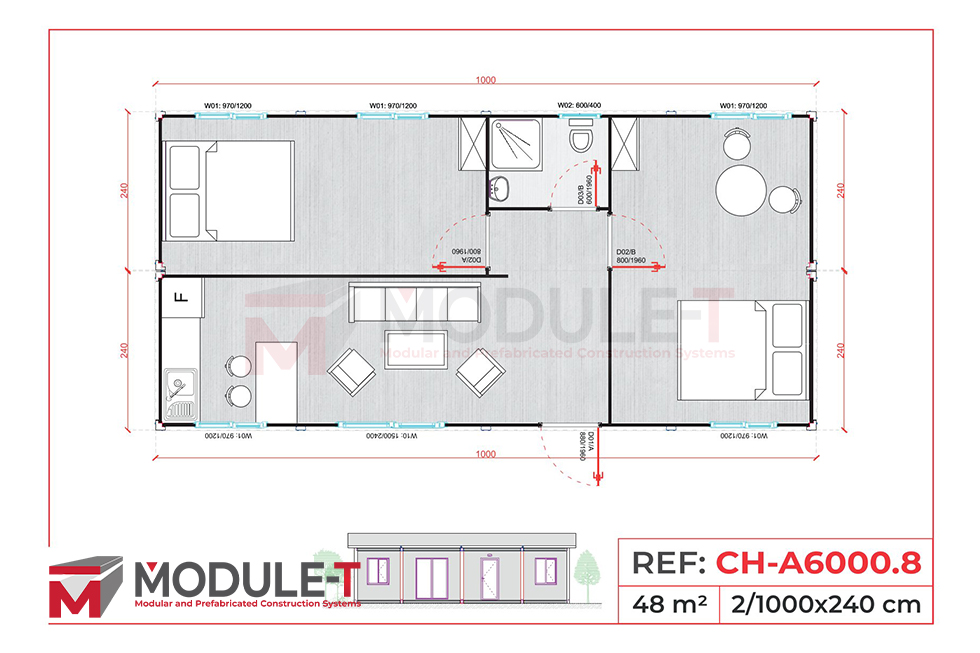 Module-T | Container habitable en vente en Guadeloupe