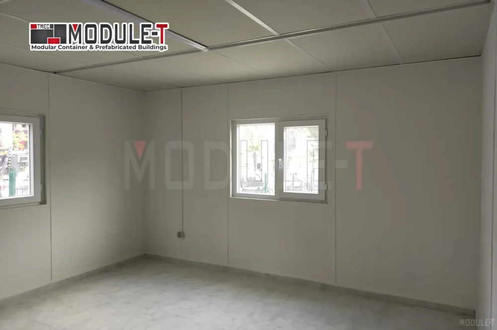 Prefabricated building interior view