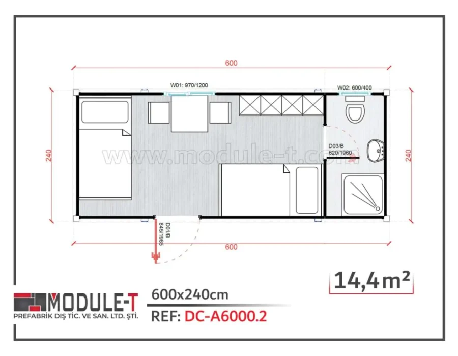 Conteneur Dortoir DC-A6000.2