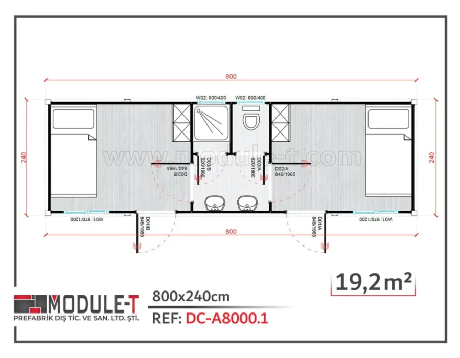 Conteneur Dortoir DC-A8000.1