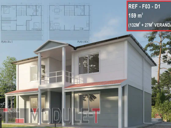 Module-T | Maison Préfabriquée 4 Chambres