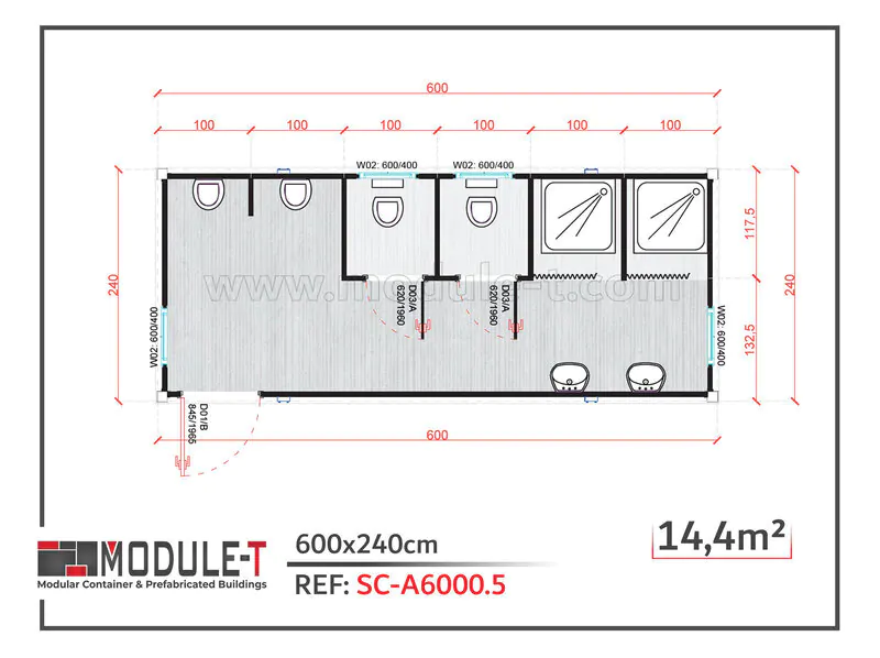 Module-T | Bungalow Sanitaire
