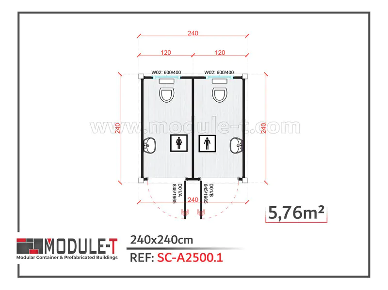 Module-T | Bungalow Sanitaire
