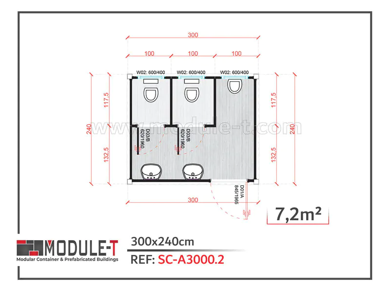 Module-T | Bungalow Sanitaire