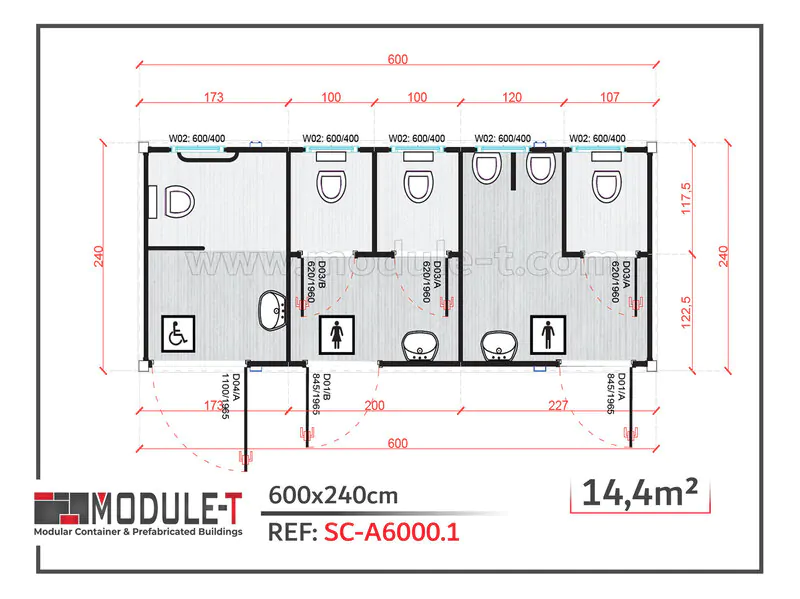 Module-T | Bungalow Sanitaire
