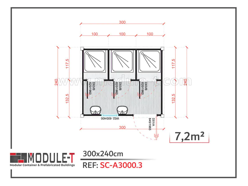 Module-T | Bungalow Sanitaire