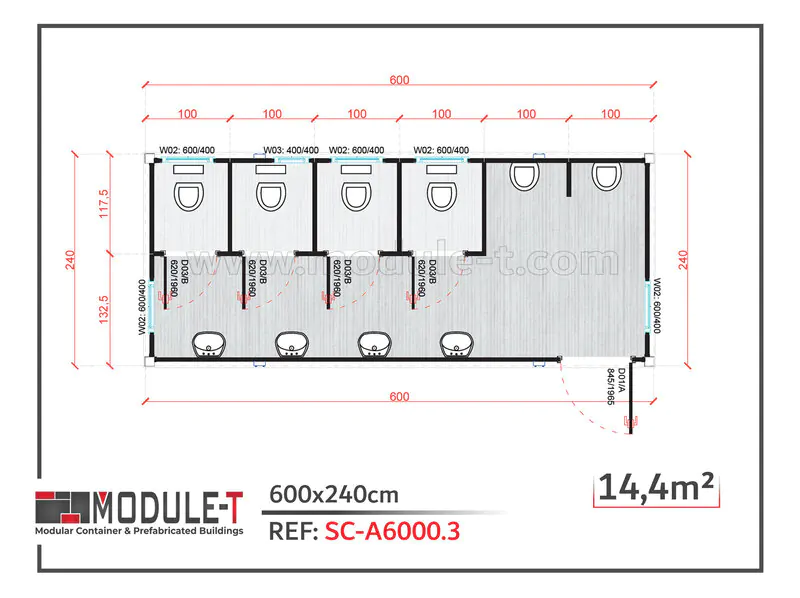 Module-T | Bungalow Sanitaire