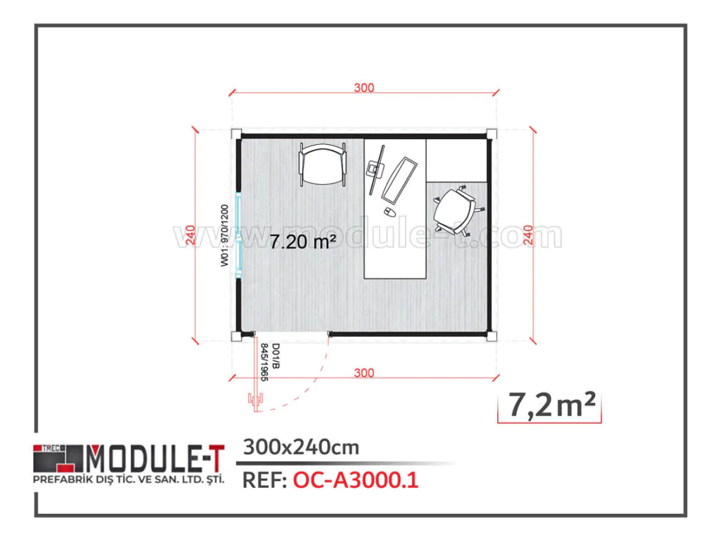 Module-T | Conteneur Bureau 10 pieds