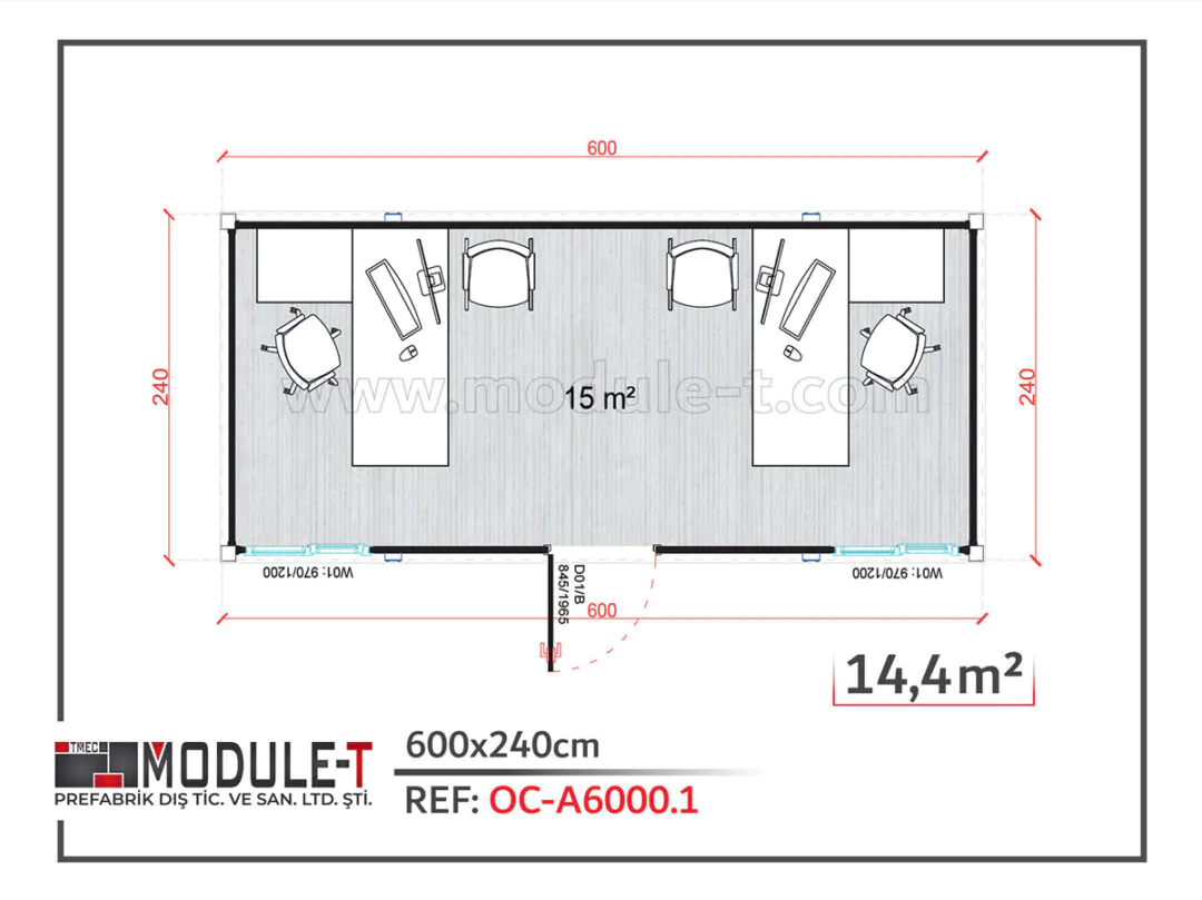 Module-T | Conteneur Bureau 20 pieds