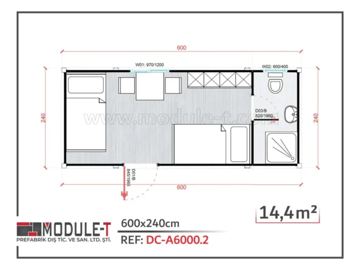 Module-T | Contenedor Dormitorio