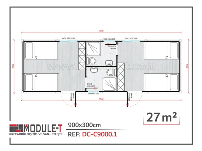 Module-T | Contenedor Dormitorio