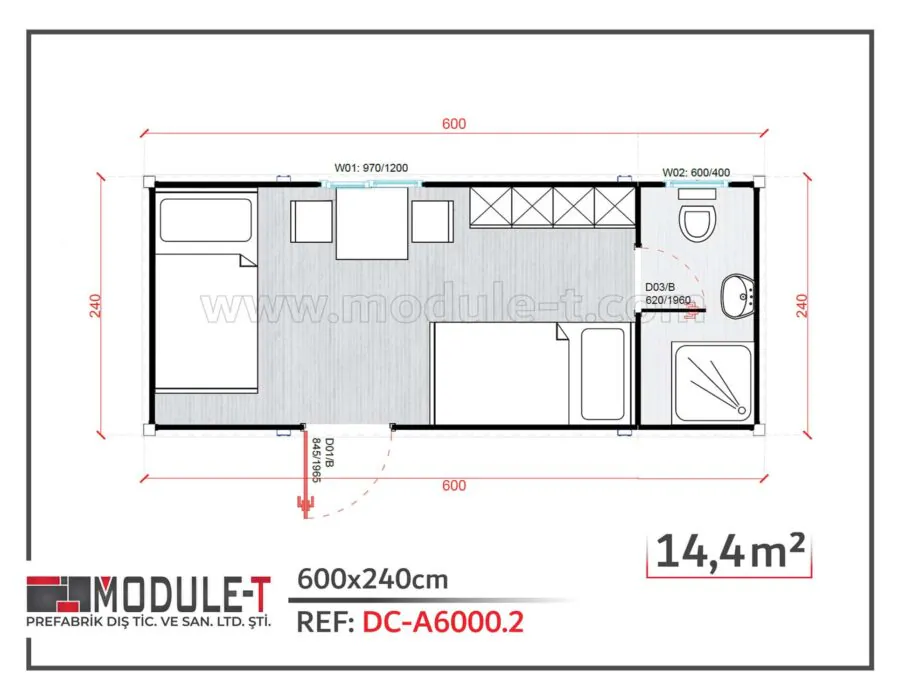 Module-T | Conteneur Dortoir