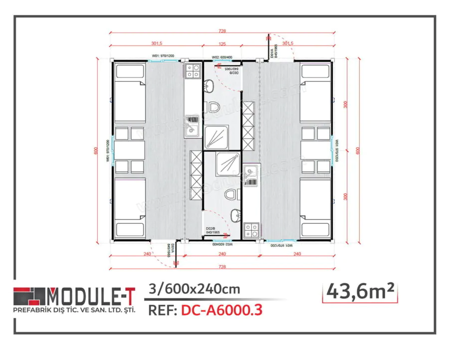 Module-T | Conteneur Dortoir