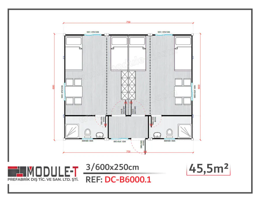 Module-T | Conteneur Dortoir