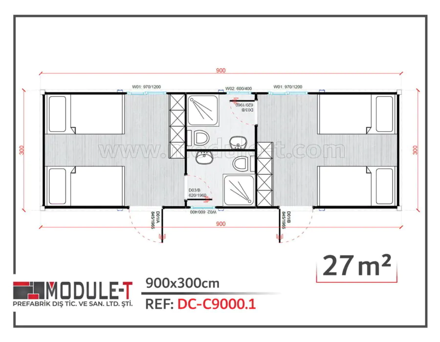 Module-T | Conteneur Dortoir