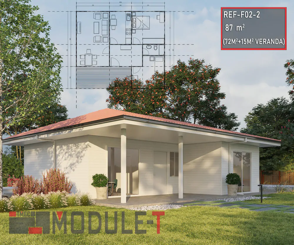 Module-T | Maison Préfabriquée 2 Chambres