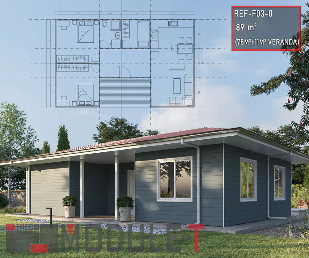 Module-T | Three-Bedroom Prefabricated Houses