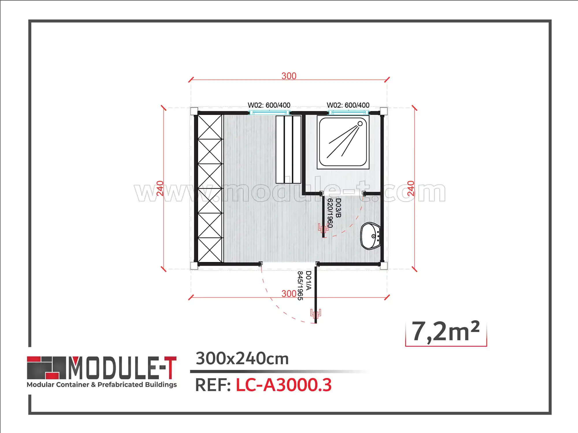 Module-T | Bungalow vestiaire