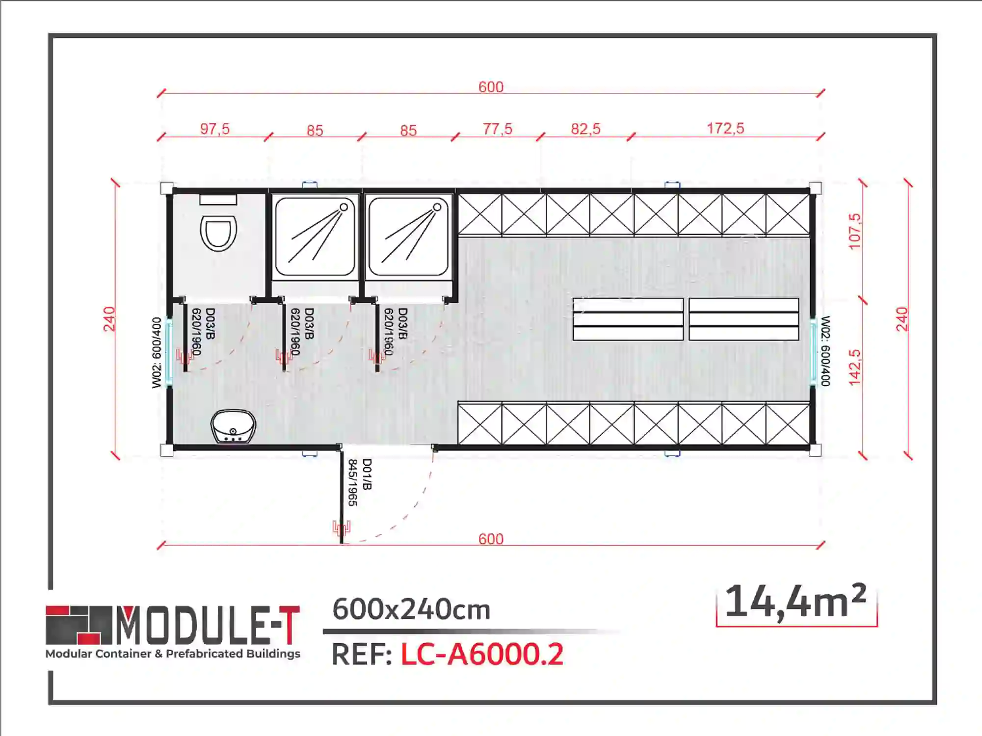 Module-T | Fabricant de conteneur vestiaire temporaire ou durable