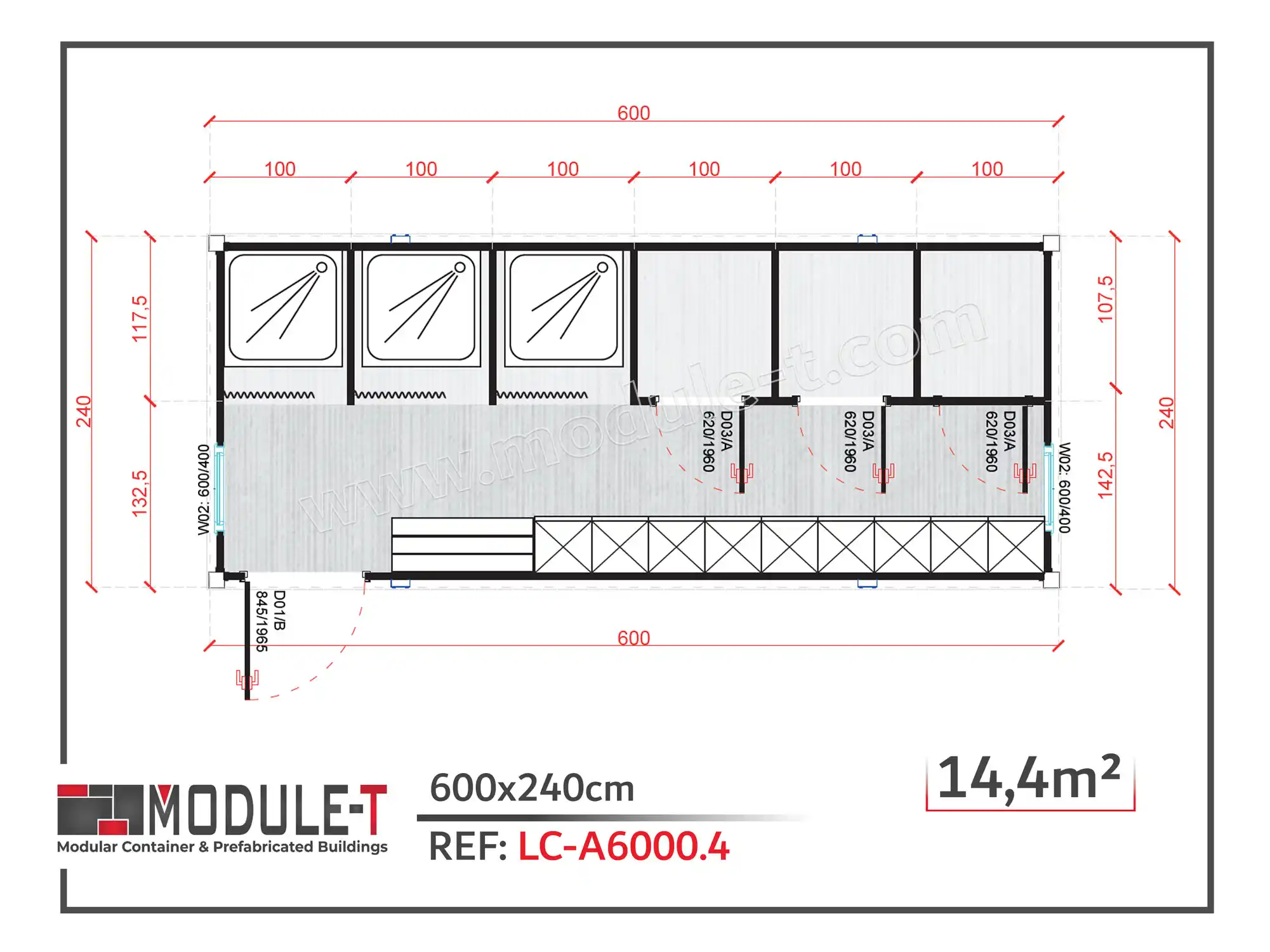 Module-T | Bungalow vestiaire