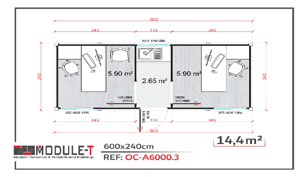 Module-T | Fabricant de conteneur de bureau en Belgique