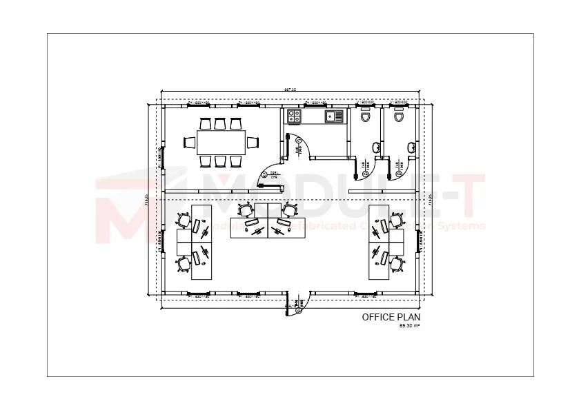 Module-T | Bureau Préfabriqué