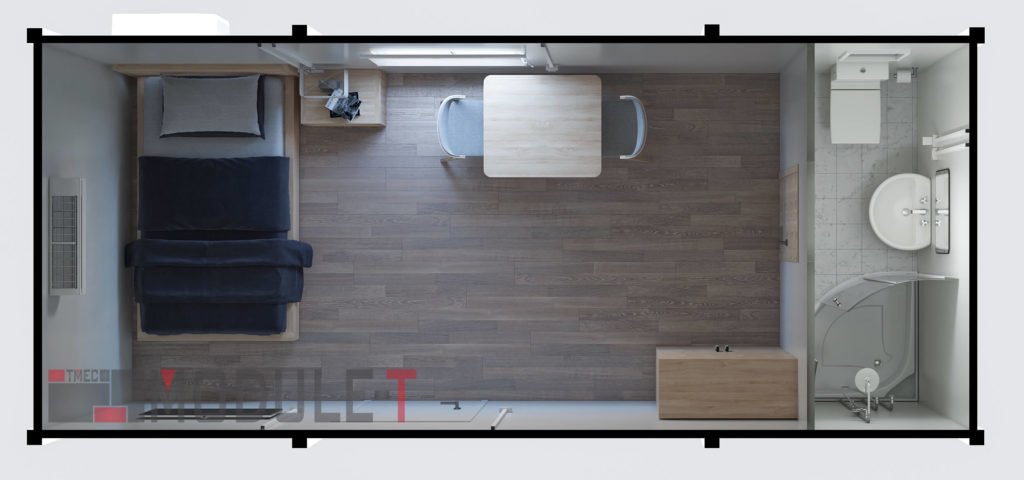 Module-T | Conteneur Dortoir 3D