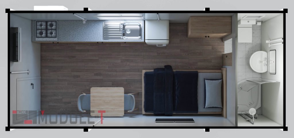 Module-T | Conteneur Dortoir 3D