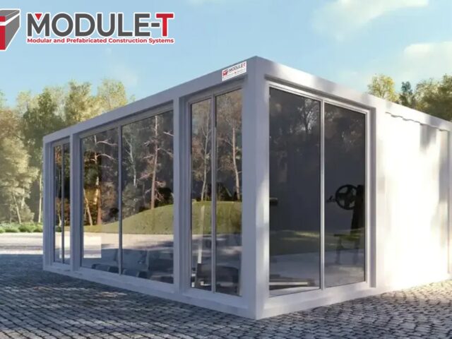 Bungalow modulaire avec baie vitrée