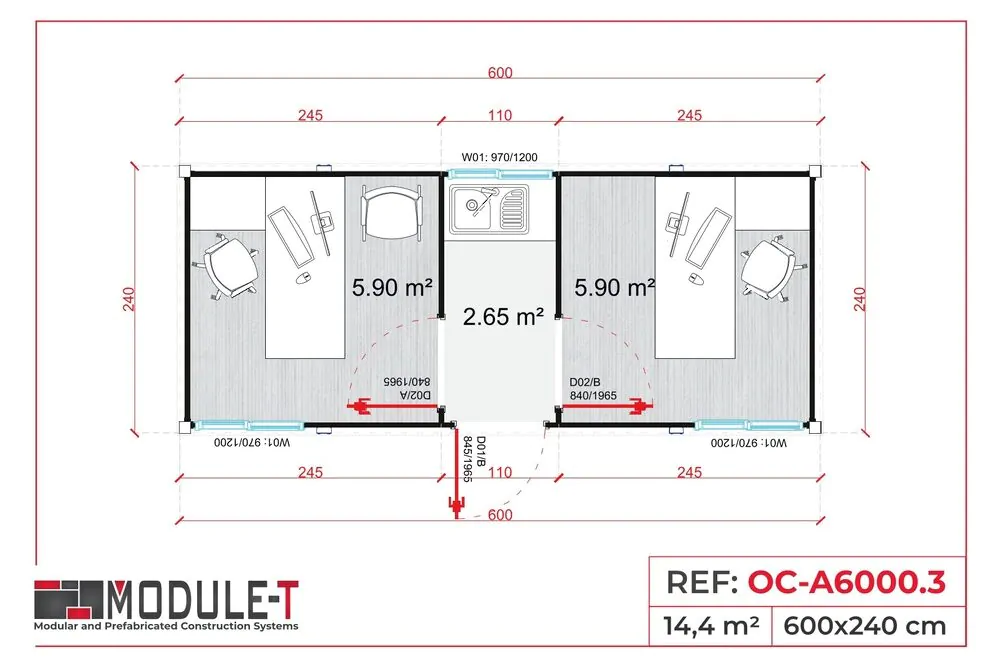 Module-T | Módulo prefabricado