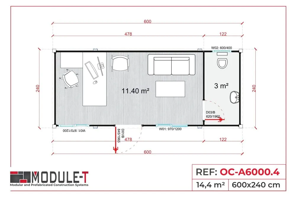Module-T | Módulo prefabricado