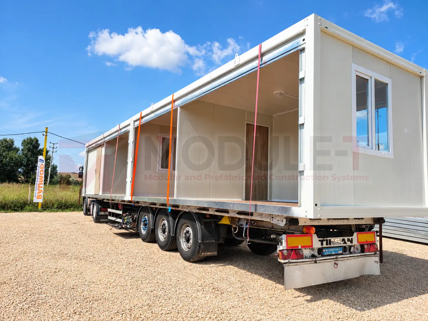 Module-T modular office transported to a project site
